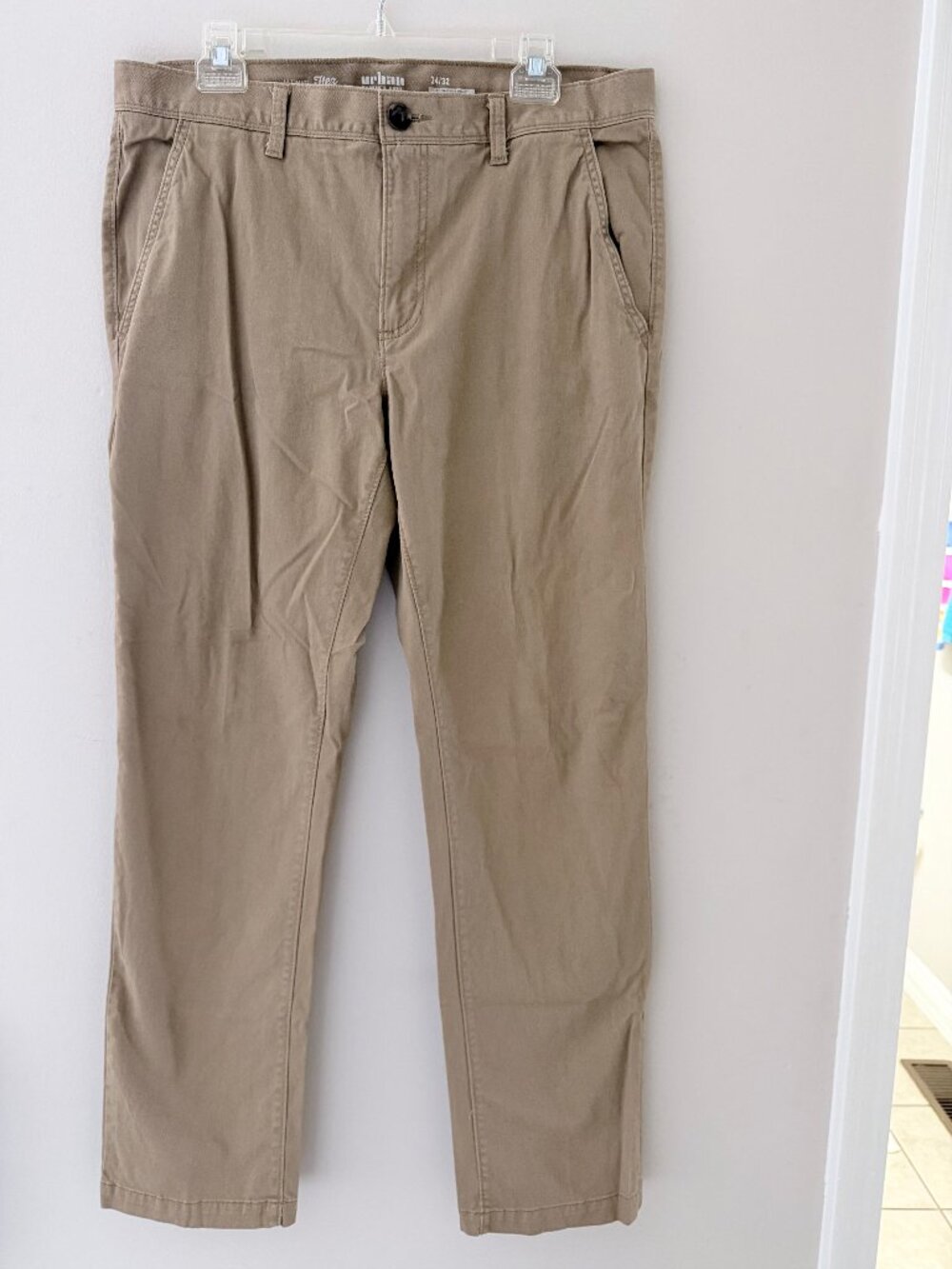 VERY NICE URBAN PIPELINE ULTIMATE FLEX KHAKI SLIM STRAIGHT MENS PANTS 34 32